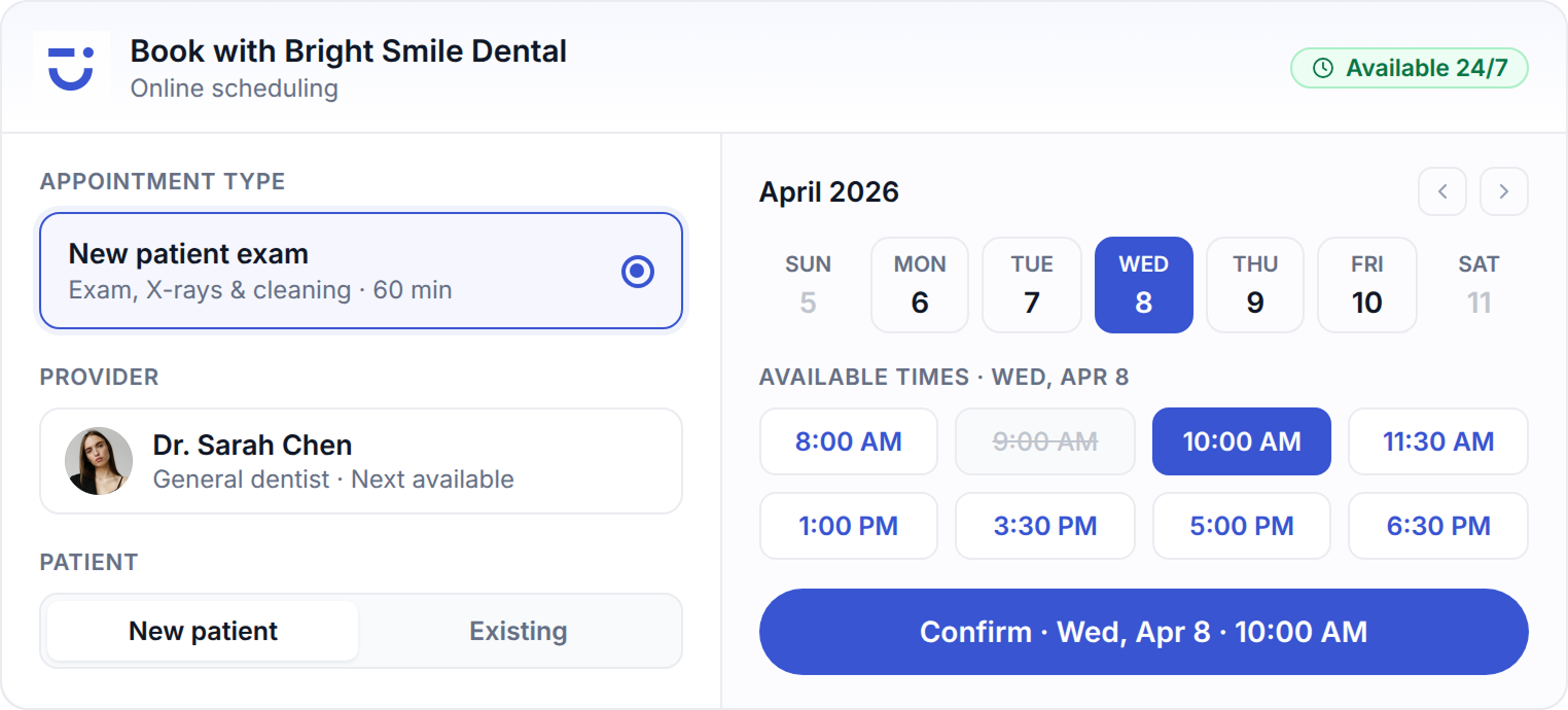 Let Patients Book Online Anytime