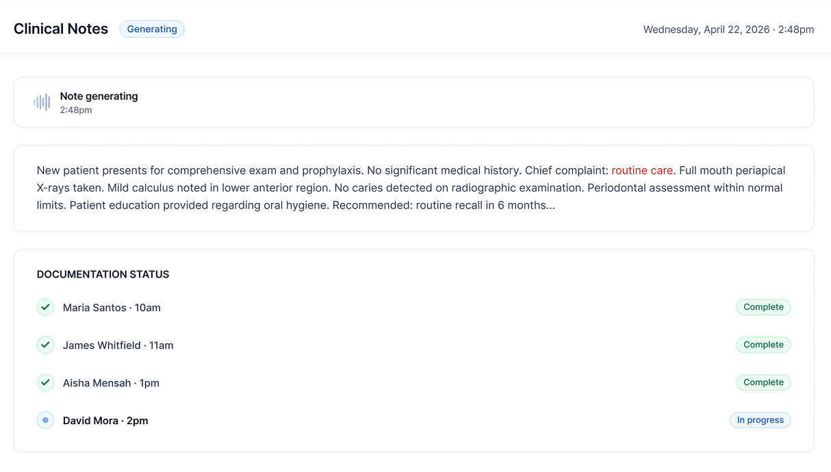 Generate Clinical Notes as You Speak