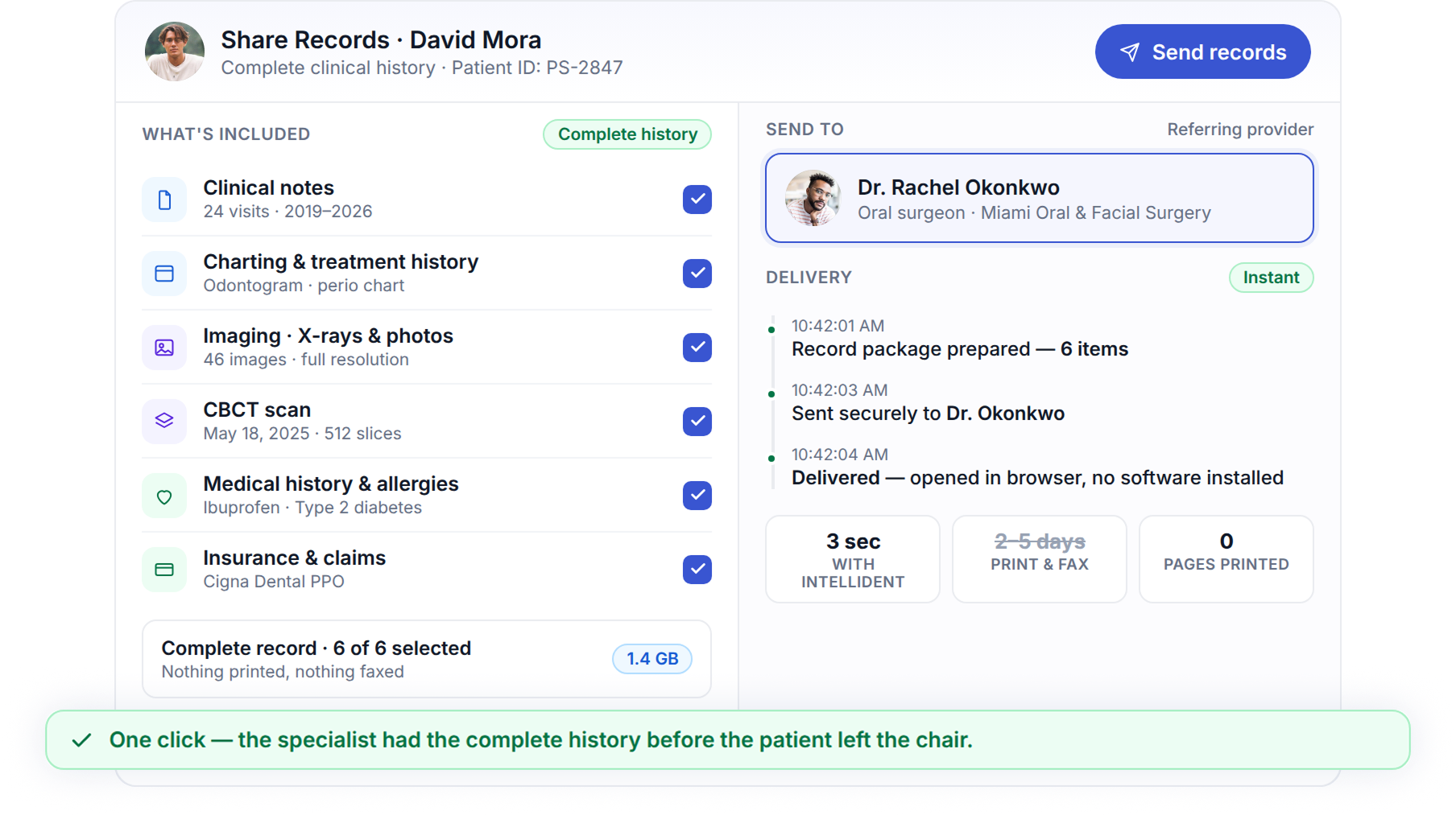 Send and Receive Records With One Click